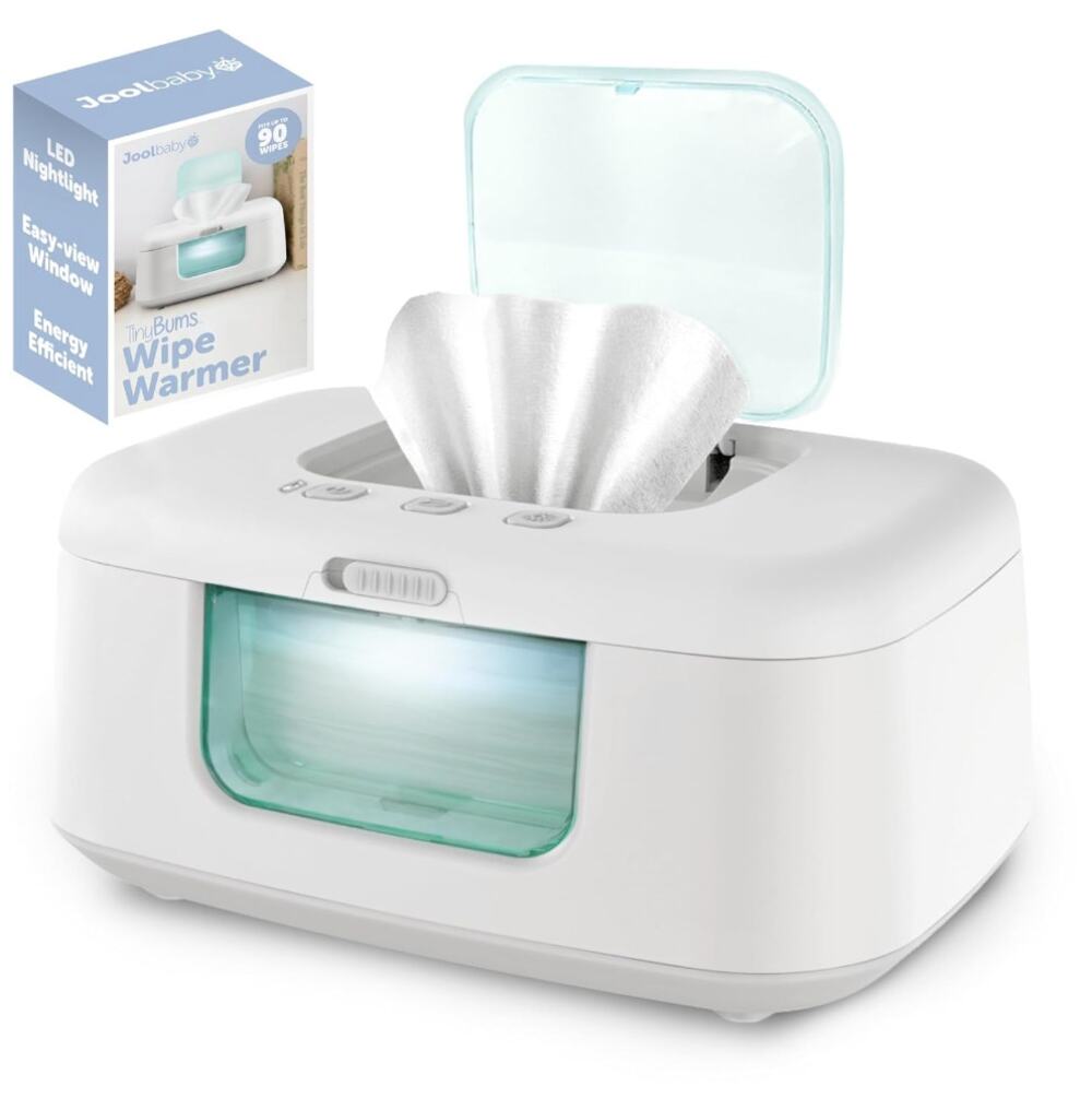 Jool Baby TinyBums Baby Wipe Warmer & Dispenser with LED Changing Light- Aqua